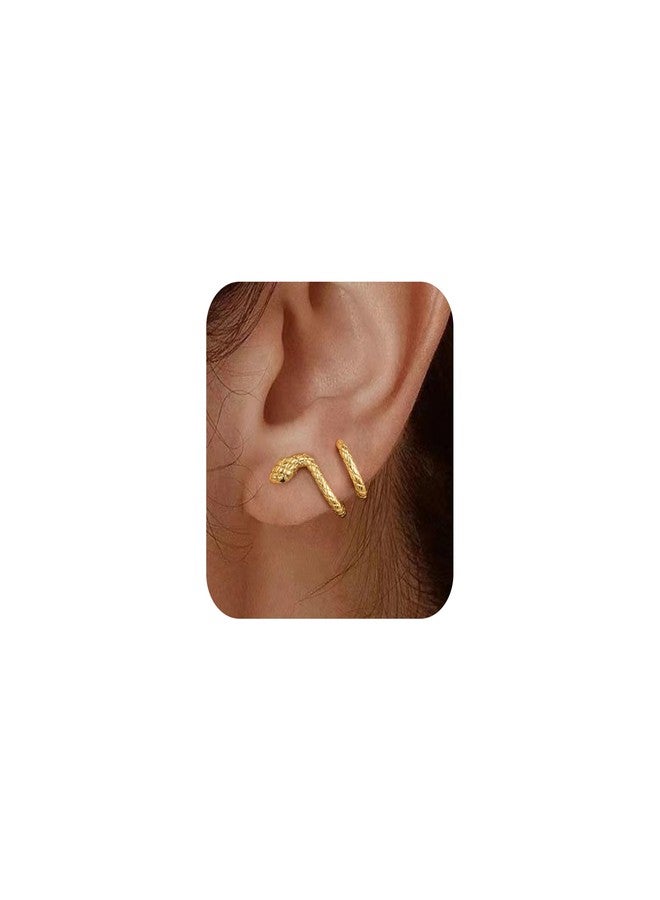 HiStock Snake Earrings, Halloween Earrings for Women 14k Gold Plated Snake Ear Cuff Huggie Earring Halloween Gifts - Image 1